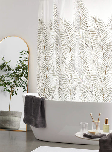 Palm leaves PEVA shower curtain
